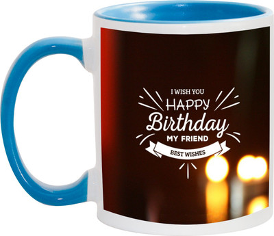 

Awesum I wish you happy birthday my friend- Best wishes Ceramic Mug(350 ml), Multicolor