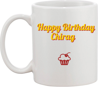 

Awesum Happy Birthday Chirag Ceramic Mug(350 ml), White