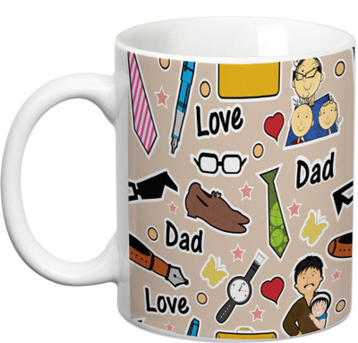 

Prithish Love Dad Grafitti Ceramic Mug(330 ml), Multicolor