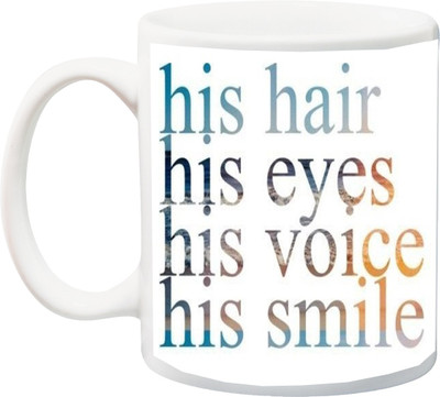 

ME&YOU Gift for His Hair His Eyes His Voice His Smali Heart 3D Printed Ceramic Mug(325 ml), Multicolor