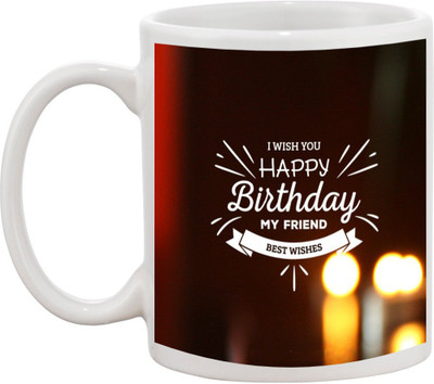 

Awesum I wish you happy birthday my friend- Best wishes Ceramic Mug(350 ml), White