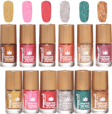

Aroma Care Sparkle Glitter Long Lasting Nail Polish Combo Multicolor(Pack of 12)