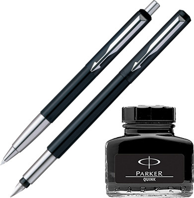 Parker Vector Standard Sets Fountain Pen & Ball Pen with Black Quink Ink Bottle(Pack of 2)