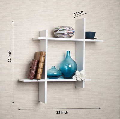 New Look Attractive Plus Style Wooden Wall Shelf(Number of Shelves - 4, White)
