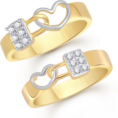 

VK Jewels Love Lock Alloy Cubic Zirconia Gold-plated Plated Ring Set
