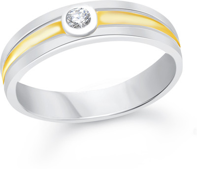 

VK Jewels Simple Single Stone Alloy Cubic Zirconia Gold-plated Plated Ring, Silver;gold