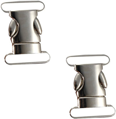 

Futaba 25mm Side Quick Release 3/4" Zinc Alloy Contoured Curved Buckle - 2Pcs Luggage Strap(Silver)