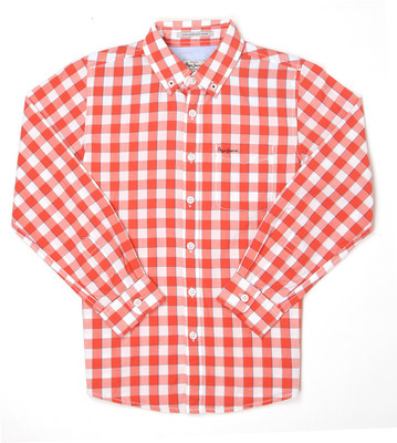 

Pepe Jeans Boys Checkered Casual Orange Shirt