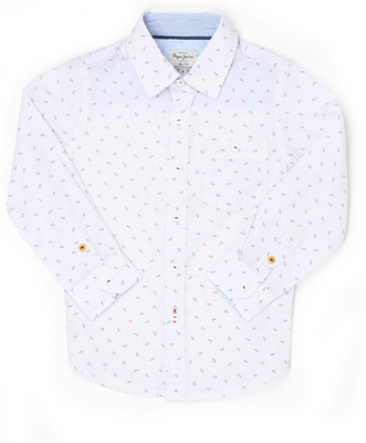 

Pepe Jeans Boys Printed Casual White Shirt