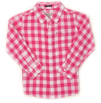 

Pepe Jeans Boys Checkered Casual Red Shirt, Pink