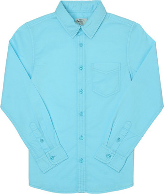 Pepe Jeans Boys Solid Casual Blue Shirt