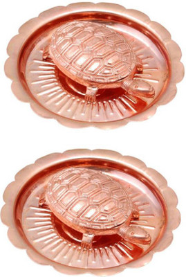 

Smstraders Turtle With Plate Combo Decorative Showpiece - 2 cm(Copper, Copper)