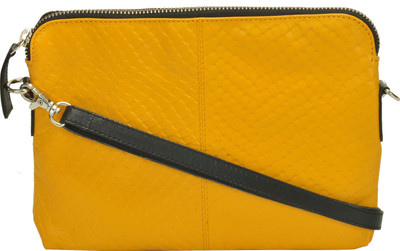 

AzraJamil Women Casual Yellow Genuine Leather Sling Bag