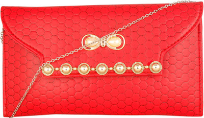 

Rapidcostore Girls Evening/Party Red PU Sling Bag