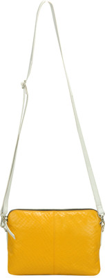 

AzraJamil Women Casual Yellow Genuine Leather Sling Bag