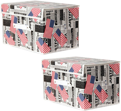 

FULLHOUZ Gloss US Flag2 Storage Box(Multicolor)