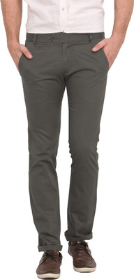 ENNOBLE Slim Fit Men Green Trousers ENNOBLE Slim Fit Men Green Trousers