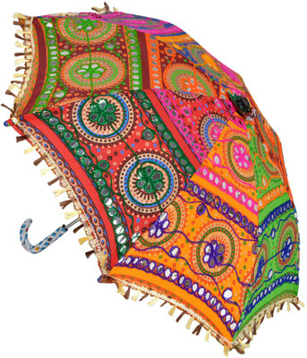 

Lal Haveli Party Wedding Decoration Embroidery Design Women Umbrella(Multicolor)