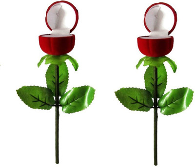 

Addyz Pack of 2 Pcs Romantic Rose Ring Makeup Vanity Box(Red)