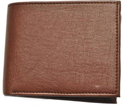 STOPNBUY Men Brown Genuine Leather Wallet(3 Card Slots)