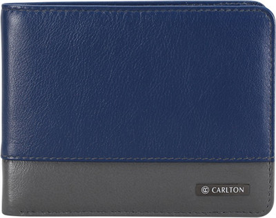 

Carlton Men Blue Genuine Leather Wallet(8 Card Slots), Marine blue