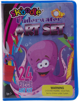 

SKOODLE Kids drawing 24 Pieces Undersea Mini Coloring Kit Art Set