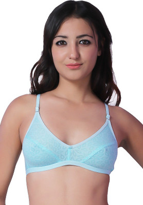

Ortan Girl's Full Coverage Non Padded Bra(Light Blue, Sky blue