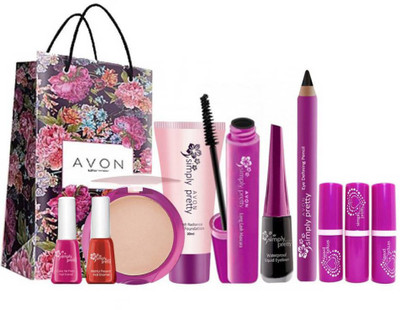 Avon Anew Simply Pretty Complete Beauty Set (10 pc) with gift bag(Set of 11)