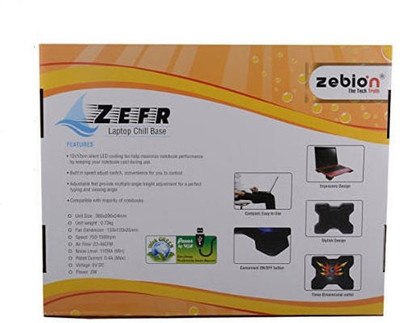 

Zebion Zefr Z1 Laptop Chill Base and USB Cable (Black) Cooling Pad(Black)