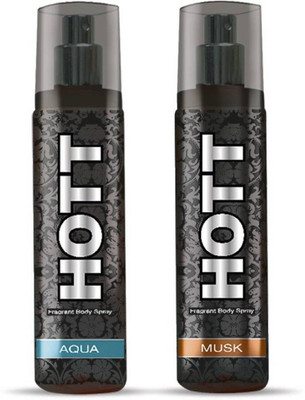 

Hott Aqua, Musk Body Spray - For Men(135 ml, Pack of 2)