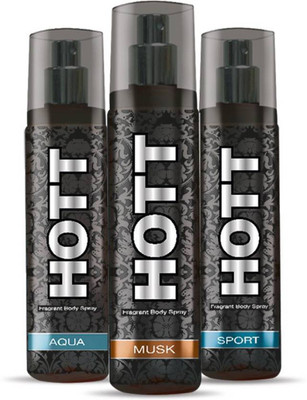 

Hott Aqua, Musk, Sport Body Spray - For Men(135 ml, Pack of 3)