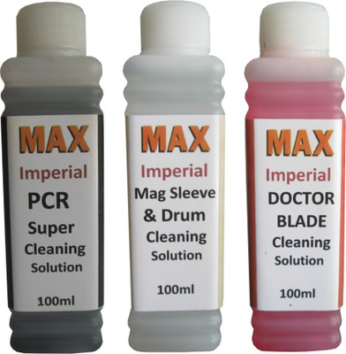 

Max Imperial DRUM/PCR/MAG SLEEVE/DOCTOR BLADE Cleaning Solution 3*100ML Kit For All Laser Mono & Color Printer Multi Color Ink Toner(Black, Cyan, Magenta, Yellow)
