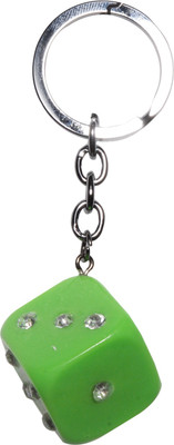 

Oyedeal Stone Studded Dice Key Chain(Green)