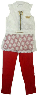 

Kid n Kids Girls Party(Festive) Top Capri(Multicolor, Multicolour