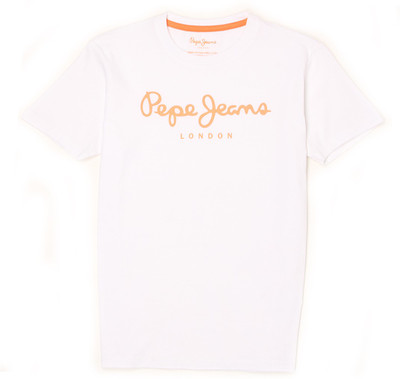 

Pepe Jeans Boys Graphic Print Cotton T Shirt(White, Pack of 1