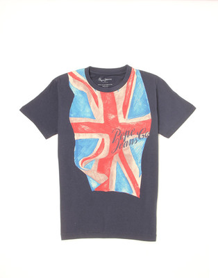

Pepe Jeans Boys Graphic Print Cotton T Shirt(Black, Pack of 1, Navy