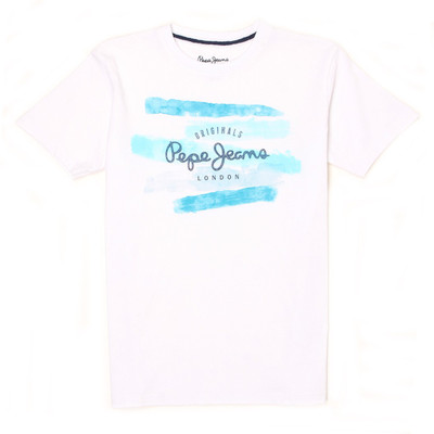 

Pepe Jeans Boys Graphic Print Cotton T Shirt(White, Pack of 1