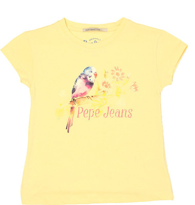 

Pepe Jeans Girls Graphic Print Cotton T Shirt(Yellow, Pack of 1