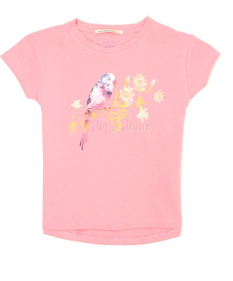 

Pepe Jeans Girls Graphic Print Cotton T Shirt(Pink, Pack of 1, Light pink