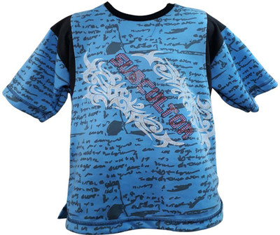

Global Heart Boys Printed Cotton T Shirt(Light Blue, Pack of 1, Sky blue