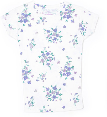 

Pepe Jeans Girls Floral Print Cotton T Shirt(Multicolor, Pack of 1, Multi