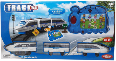 

HALO NATION Educational High Speed Metro Train with a Learning Machine and Track Battery operated Train (silver)(Multicolor)
