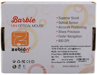 

Zebion Barbie Mouse Wired Optical Gaming Mouse(USB, Black)