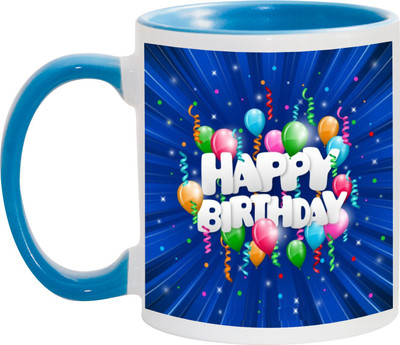 

Awesum Birthday Gift-Happy Birthday Ceramic Mug(350 ml), Multicolor