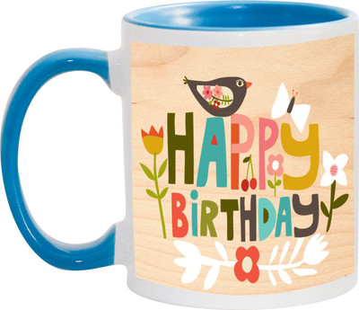 

Awesum Happy Birthday Best Gift Ceramic Mug(350 ml), Multicolor