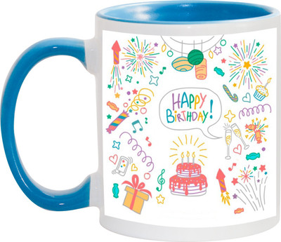 

Awesum Happy Birthday- High Quality Printed Ceramic Mug(350 ml), Multicolor