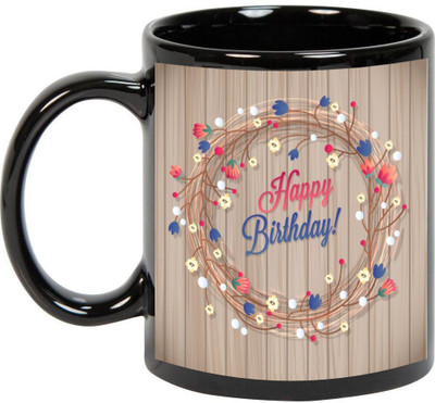 

Awesum Happy Birthday Special Printed Ceramic Mug(350 ml), Black