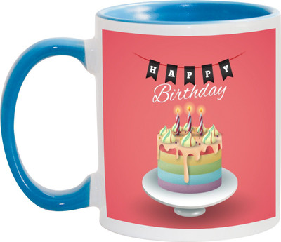 

Awesum Happy Birthday high Quality Material Ceramic Mug(350 ml), Multicolor