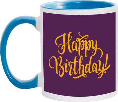 

Awesum Happy Birthday Gifting Ceramic Mug(350 ml), Multicolor