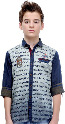 

MashUp Boy's Printed Party Multicolor Shirt, Yellow